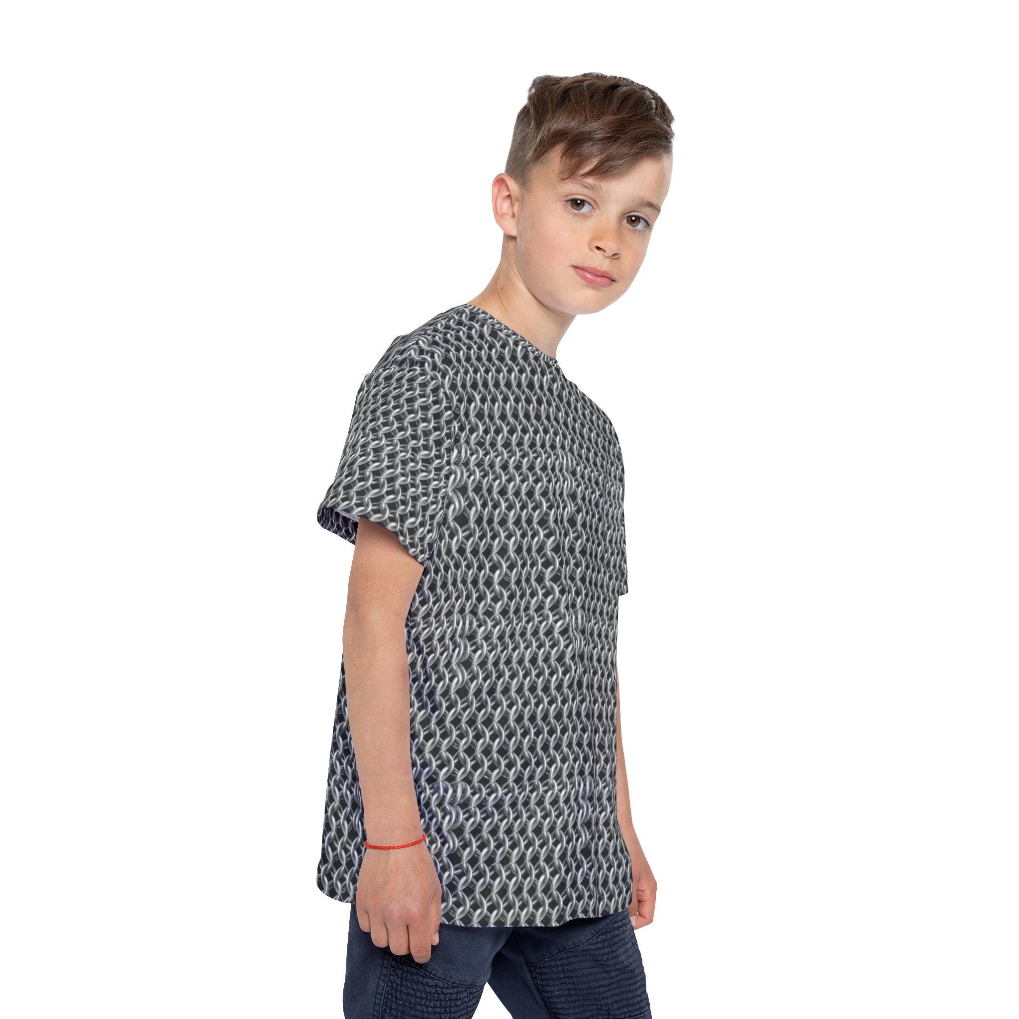Kids "Chainmail" Pattern Sports Jersey: Active Play Polyester Tee