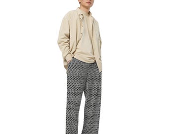 Chainmail Pattern Wide-Leg Pants: LARP/TTRPG Adventuring Gear