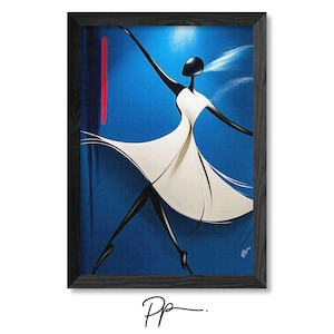 Dancer One | Abstract Figure, Dance Art, Minimalist Art Print, Printable Wall Art, Dancing Print, Colorful Artwork, Instant Digital Download