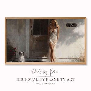 Samsung Frame TV Art: Summer Woman, Dog, Countryside (Digital Download)