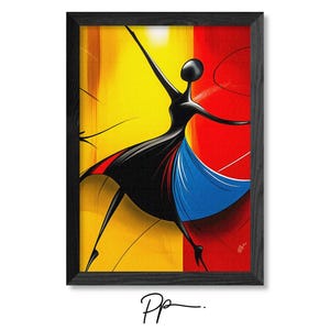 Dancer Two | Abstract Figure, Dance Art, Minimalist Art Print, Printable Wall Art, Dancing Print, Colorful Artwork, Instant Digital Download
