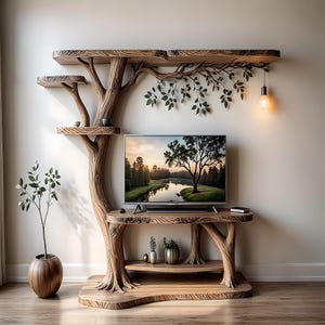 holz TV Regal Unikat TV Regal Dekorative TV Regal