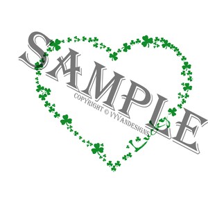 ST Patrick&#39;s Day Heart shamrock clover lucky Design Digital Download PNG