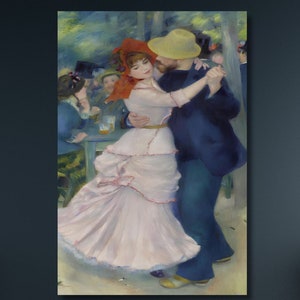 Pierre-Auguste Renoir,Dance at Bougival, painted in 1883,art prints,Vintage art,canvas wall art, Printable Poster Wall Art Christmas Gift
