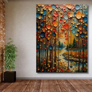Herbstlaub Leinwand, Natur Wald Wand Kunst, Baum Poster, Gelbe Herbst Blätter, Leinwand Wand Kunst, Blätter Poster, Herbst Baum, Sommer Wand Dekor