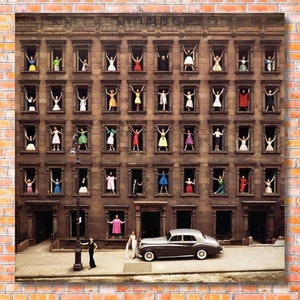 Ormond Gigli Girls in the Windows Canvas Wall Art,Ormond Gigli Canvas Poster Print,New York City, Models in Windows 1960, Christmas Gift