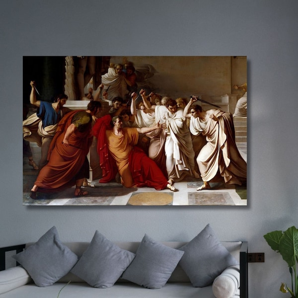 The Death of Julius Caesar by Vincenzo Camuccini Canvas Wall Art,Julius Caesar Canvas wall art Museum Poster Death of Caesar Canvas Poster,