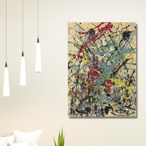Jackson Pollock Print, Extra Large Canvas Wall Art Pollock Canvas Wall Art Abstract Wall Art Home and Living Room Decor Pollock Convergence