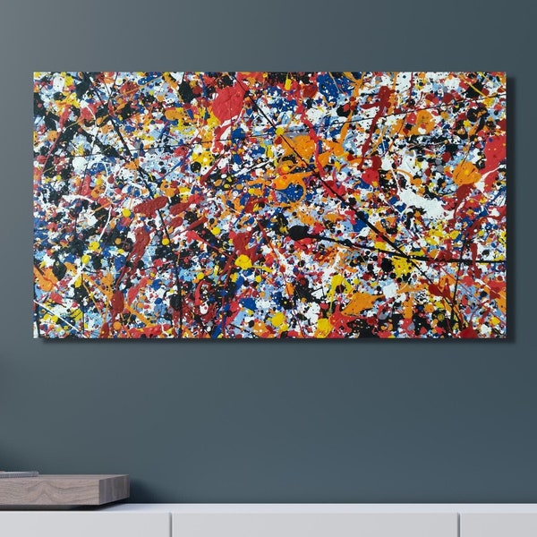 Jackson Pollock Print, Extra Large Canvas Wall Art Pollock Canvas Wall Art Abstract Wall Art Home and Living Room Decor Pollock Convergence