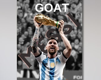 poster di Lionel Messi poster di Messi coppa del mondo argentina 2022 tela di Lionel Messi stampa di Messi arte murale poster di calcio argentino