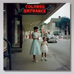 Gordon Parks, klaar om op te hangen canvas, drinkfontein Black Lives Matter Afro-Amerikaans, warenhuisscheiding in het zuiden gekleurd