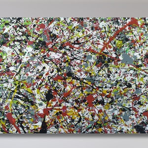 Impresión de Jackson Pollock, arte mural en lienzo extragrande, arte mural en lienzo de Pollock, arte mural abstracto, decoración para el hogar y la sala de estar, Pollock Convergence