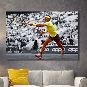 Rafael Nadal Poster,Sports Room Art,Rafael Nadal Print Canvas ,Motivation Art,Gift for Tennis Player,Tennis Wall Art Decor,Tennis Print