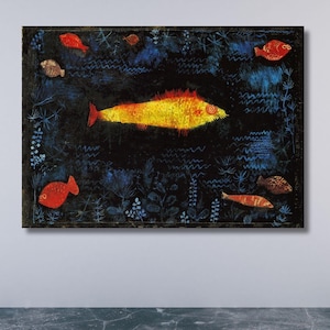 Paul Klee Golden fish Canvas Wall Art Paul Klee Canvas Print Castle and Sun Canvas Artworks Paul Klee Castle Paint Canvas Christmas Gift