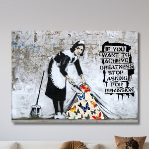Banksy Canvas, Banksy Print, Banksy Art Print, Banksy Wall Art, Banksy Girl, Banksy Wall Art Canvas, Banksy Dream big dreams banksy canvas