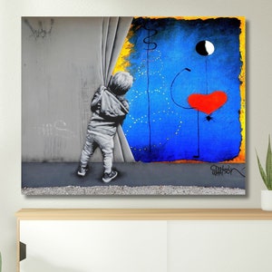 Dancer Graffiti Canvas Wall Art,Dancer Banksy Shoes Style Art, Living Room Wall Art, 3D Canvas, Dancer Graffiti Canvas Print Valentine&#39;s Day