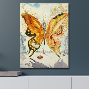 Salvador Dali Venus Butterfly Print Salvador Dali Exhibition 1947 Poster Butterfly Print Surrealism art,Salvador Dali Butterfly CANVAS