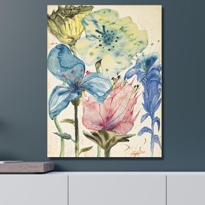 Salvador Dali Exhibition Poster,Salvador Dali Fleurs 1948 Print,Dali Flowers Poster,Wildflower Print, Surrealism art,Salvador Dali CANVAS