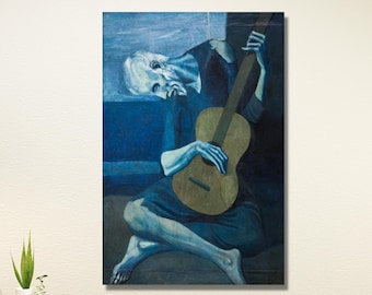 Pablo Picasso's Blue Period and the Old Guitarist Print Art