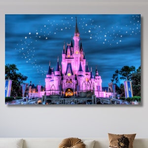 Cinderella Castle Wall Art,Disney Wall Canvas Decor,Disneyland Canvas,Kids Gift for Girl Room Art Gift for Kids,Movi Print Christmas Gift