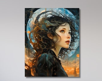 Woman Canvas Print, beautiful woman canvas, woman canvas painting, woman wall art, woman on canvas, beautiful girl art, Mother's day gift