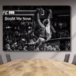 Conor McGregor Canvas Wall Art,Conor McGregor Doubt Me Now Quote Boxing Sports,Conor McGregor Wall Decor,Motywacja Art,Conor McGregor