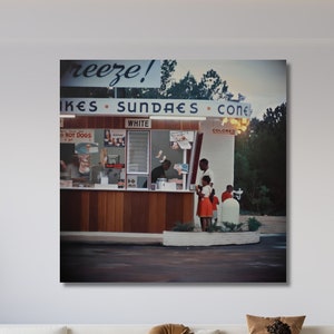 Gordon Parks, klaar om op te hangen canvas, drinkfontein Black Lives Matter Afro-Amerikaans, warenhuisscheiding in het zuiden gekleurd