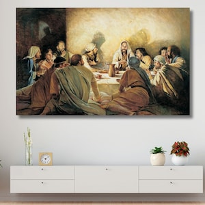 Last Supper Canvas Wall Art Religious Wall Decor Jesus Christ  Bible Art Print Christian Art Jesus Painting Christian Wall Decor Gift art