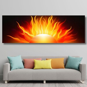 Panoramic Sunrise Wood Wall Art Above Bed Decor Canvas Wooden Long Sunshine Bedroom Wall hanging setting sun rising sun Christmas Gift