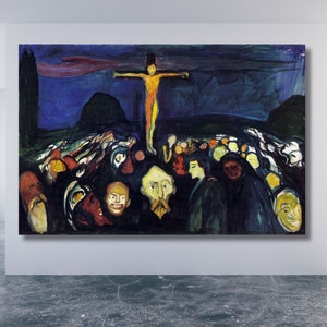 Edvard Munch Golgotha (1900) Canvas Print Wall Art,Munch Print,Edvard Munch Painting,Art Reproduction,Archival Giclee Christmas Gift