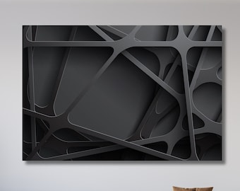 3D Effect Looking Canvas Wall Art Black Abstract Wall Print Decoration Abstract Canvas Print Abstract Canvas Set Abstract Wall Art Abstract