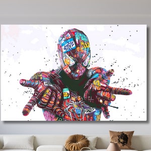 Spiderman Graffiti Wall Art,Spiderman Wall Art,Marvel Avenger Graffiti Art,Spiderman Poster,Avenger Poster Decor, Gift for Kids,Movie Poster