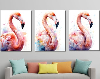 American Pink Pelikans Canvas wall art animal kingdom wall decor pelican canvas print home decor ready to hang Abstract Print Minimalist Art