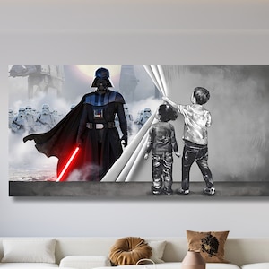 Stampa artistica di Darth Vader, poster di Darth Vader, stampa su tela di Star Wars di Darth Vader, poster di Anakin, stampa artistica di Star Wars di mezzanotte, Vader, pronta da appendere