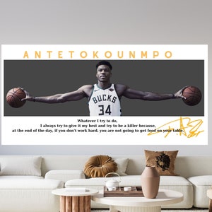 Giannis Antetokounmpo Wings Ready to Hang Canvas Wall Art , Giannis Antetokounmpo Poster, Giannis Antetokounmpo Art Print, Sport Wall Decor