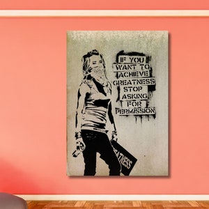 Banksy Canvas, Banksy Print, Banksy Art Print, Banksy Wall Art, Banksy Girl, Banksy Wall Art Canvas graffiti wall art home office wall art
