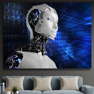 Sophia Sztuczna inteligencja Robotyka AI Płótno Ścienne Sztuka, Robotyka i AI Wydruk na Płótnie Plakat Dekoracja Ścienna Do Biura IT Sztuka Prezent na Dzień Matki