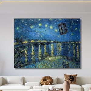 Vincent van Gogh - “starry night over the rhône” (1888) Canvas Wall Art Vincent van Gogh Poster Vincent van Gogh Dinning Room Decor Wall Art