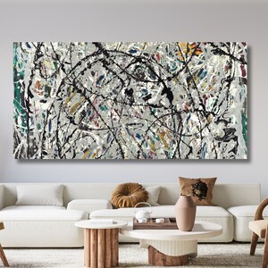Extra Large Canvas Wall Art Jackson Pollock Canvas Pollock Canvas Wall Art Abstract Wall Art Home and Living Room Decor Pollock Convergence