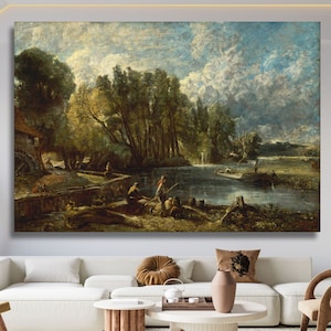 John Constable Fine Art Print Stratford Mill Landscape Painting  Canvas Reproduction Wall Art John Constable Wall Art Christmas Gift