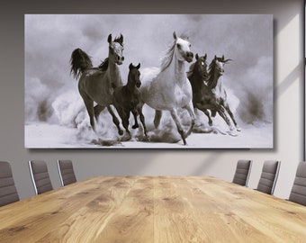 5 Running Horses Canvas Wall Art, 6 Running Horses Wall Art, Poster, Print - Home Decor- Colourful Print Canvas Print Art, 7 Running Horses