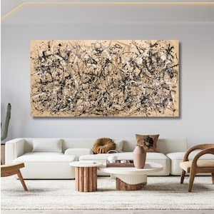 Jackson Pollock Print, Extra Large Canvas Wall Art Pollock Canvas Wall Art Abstract Wall Art Home and Living Room Decor Pollock Convergence