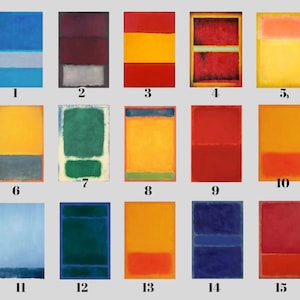 Ensemble personnalisé de 3 oeuvres d&#39;art murales Mark Rothko, créez votre propre ensemble de toiles, choisissez 3 des 60 oeuvres d&#39;art de Rothko, laissez un message, nous le produirons