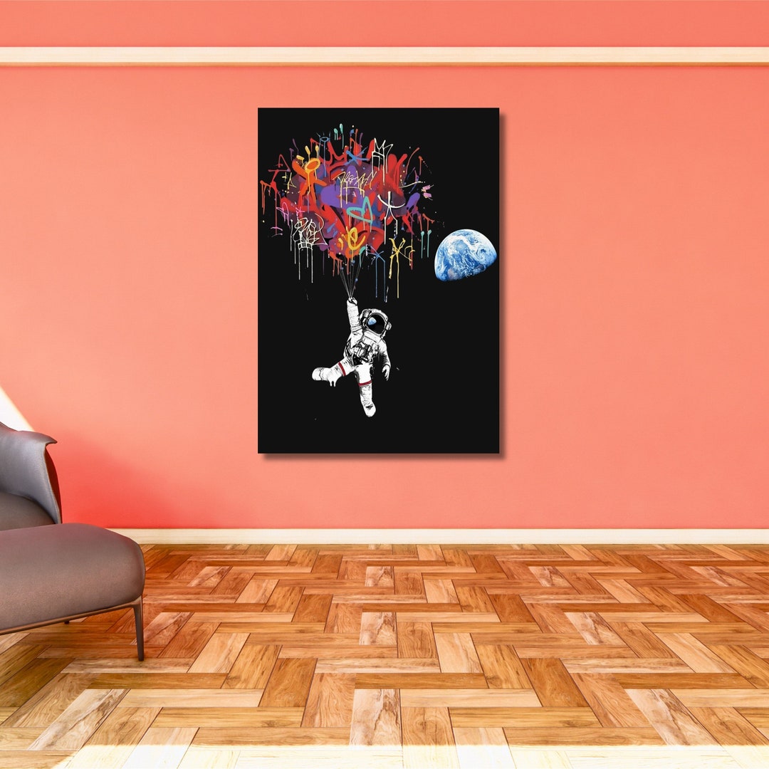 Banksy Astronaut Canvas Wall ART Graffiti Canvas Print Nasa Wall Art ...