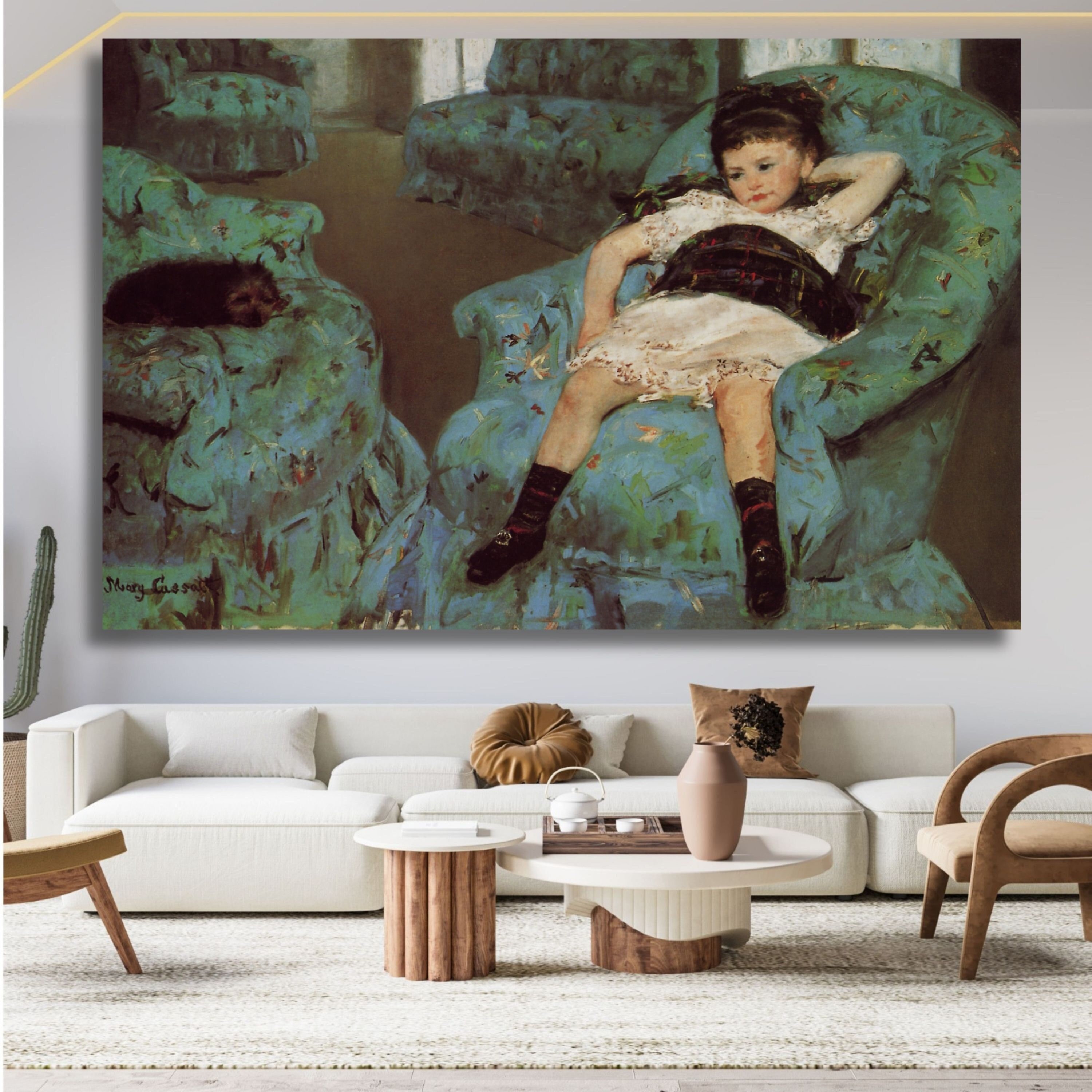 Mary Cassatt Little Girl in a Blue Armchair Wall Art , Little Girl Wall ...