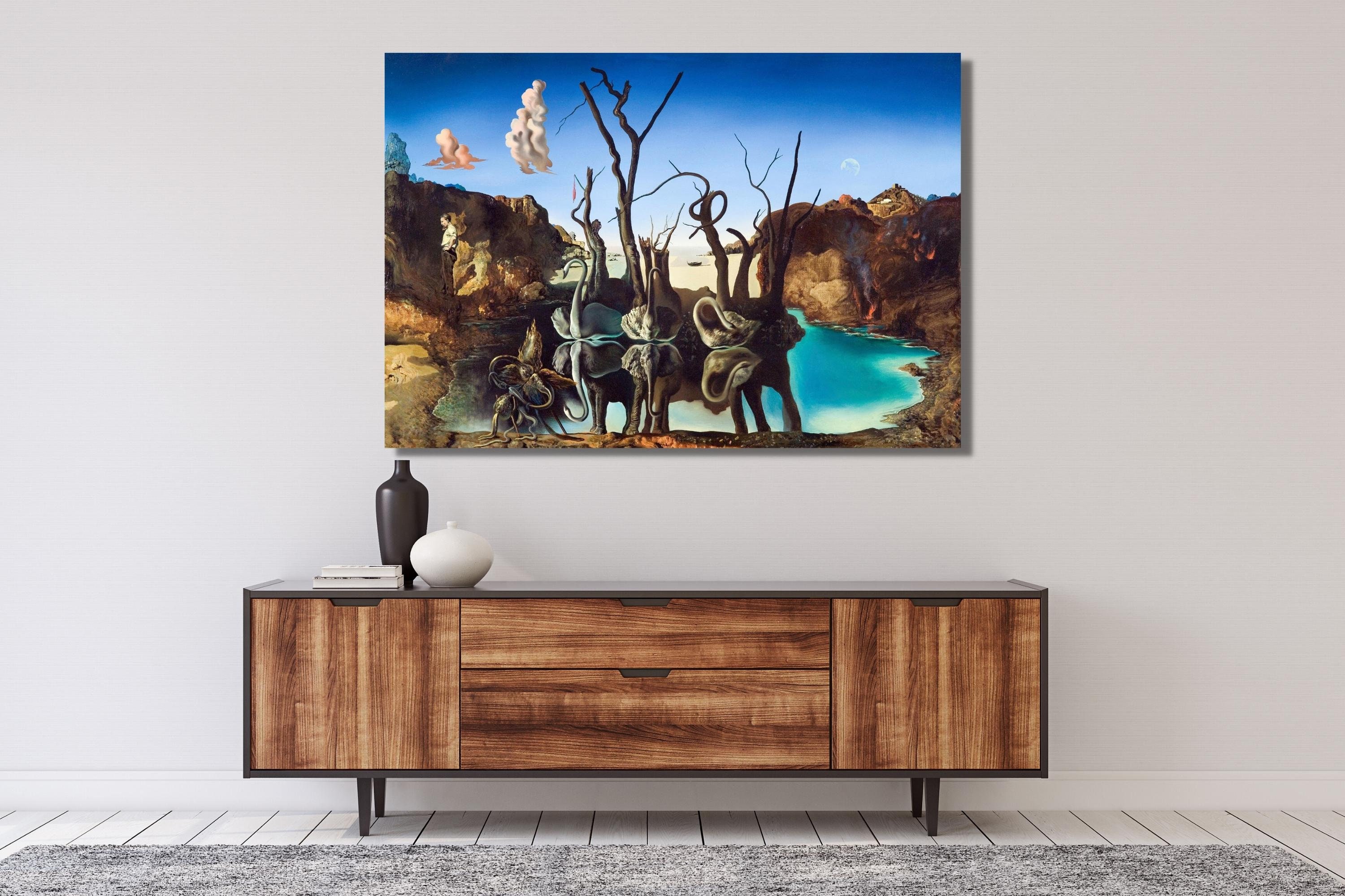 Salvador Dali Swans Reflecting Elephants Poster 1937 Salvador Etsy