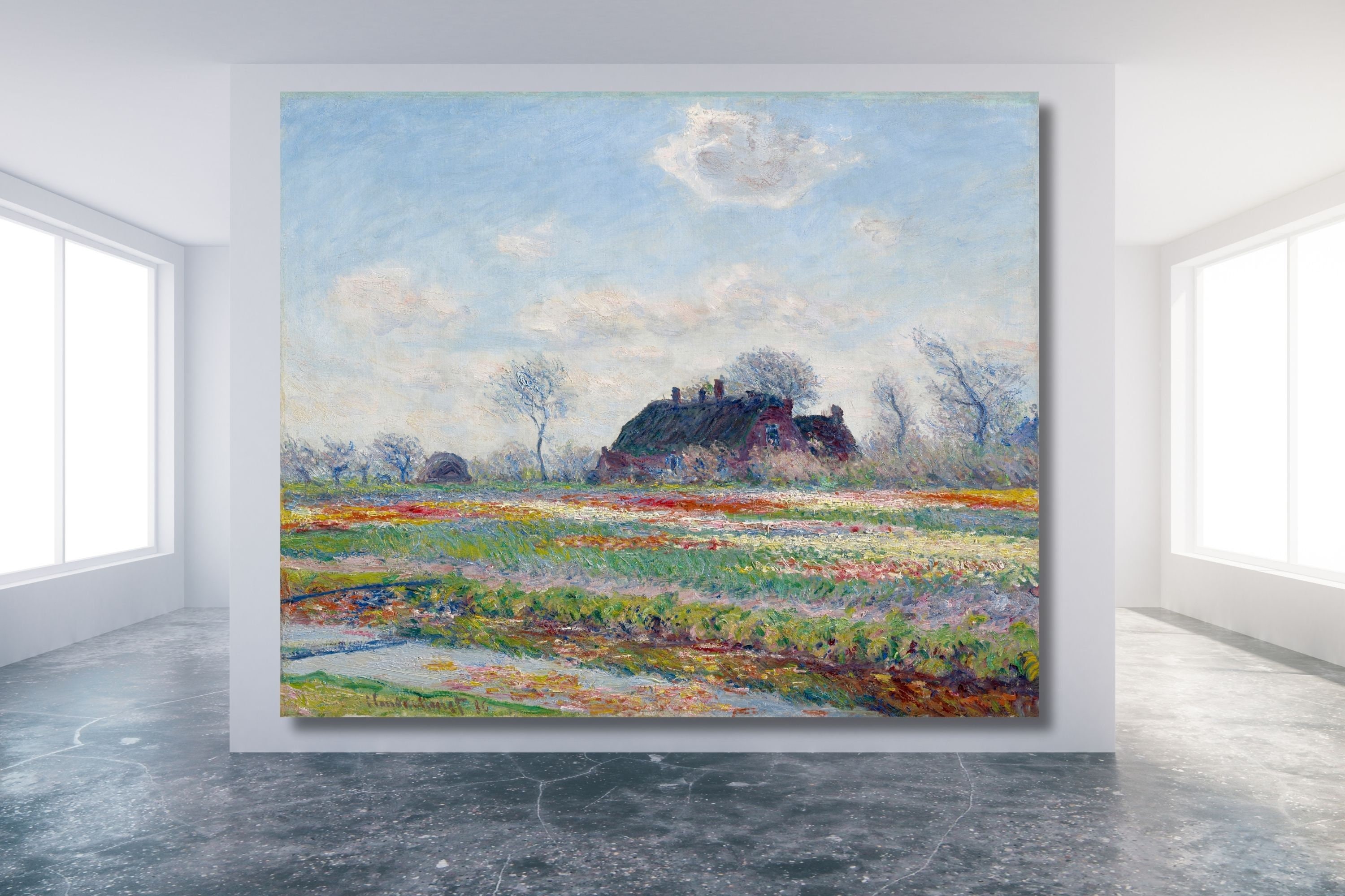 クロード・モネの「サッセンハイムのチューリップ畑」（1886年）モダン