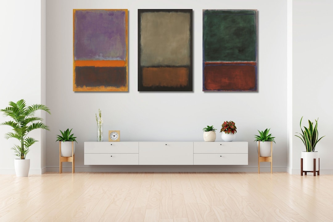 Mark Rothko Pastels Set of 3 Mark Rothko Pastel Colors Canvas Art,wall Decor Abstract ...