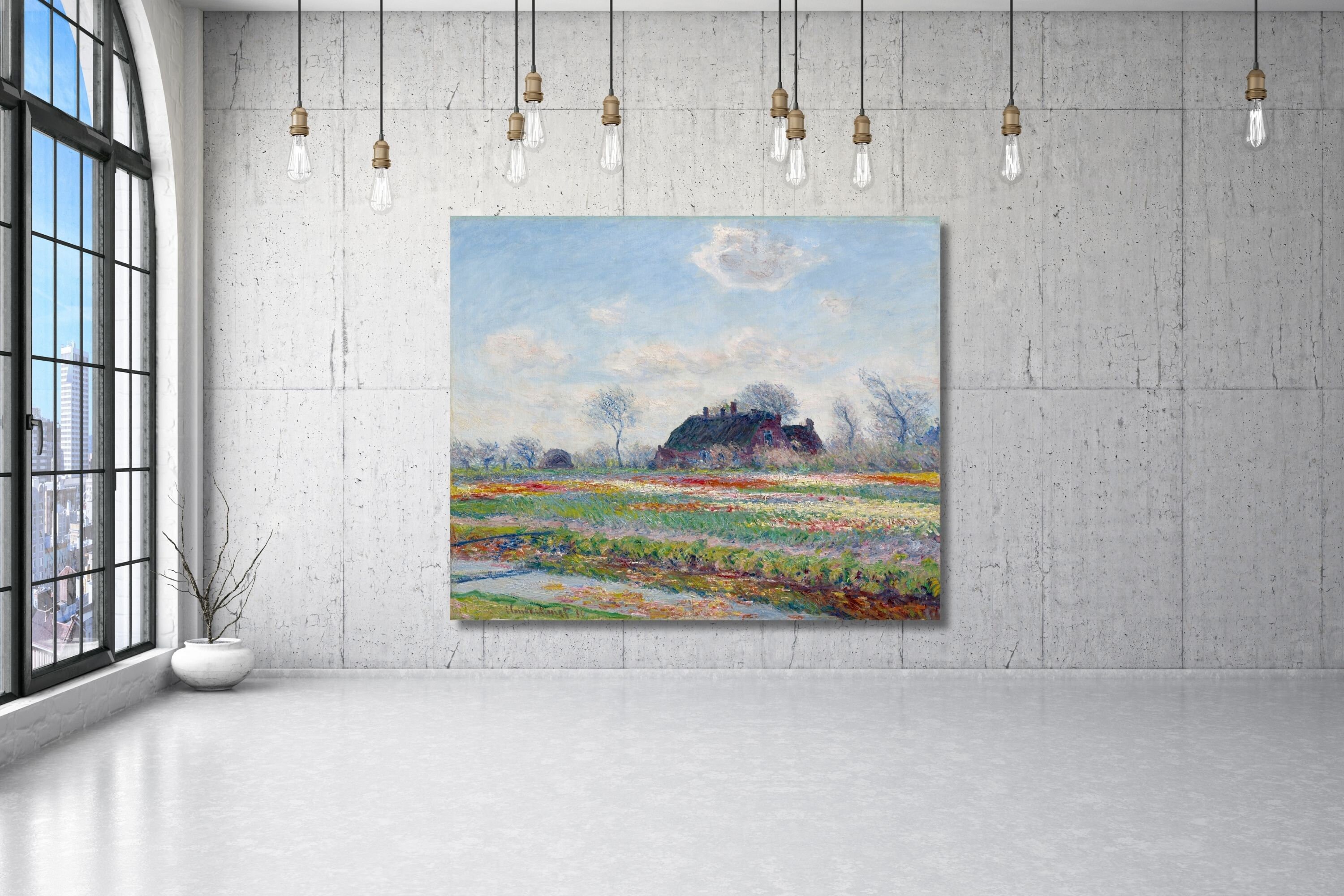 クロード・モネの「サッセンハイムのチューリップ畑」（1886年）モダン