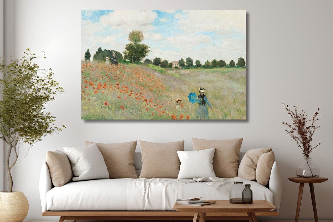 Claude Monet's the Poppy Field Near Argenteuil (1873) Wall Art Claude ...